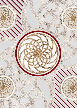 Silver Gold and Red Glyph