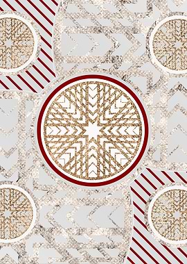 Red Silver and Gold Glyph