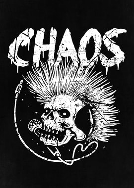 Chaos Punk Music Skull