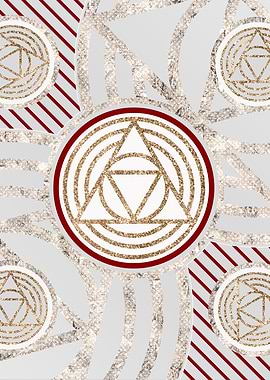 Red Silver and Gold Glyph