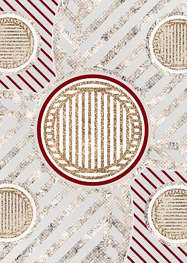 Red Silver and Gold Glyph