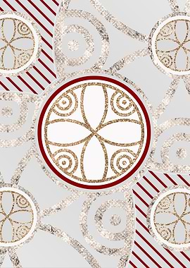 Red Gold and White Glyph