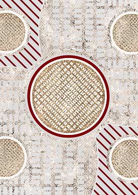 Gold Red and White Glyph