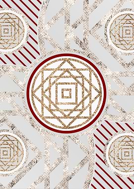 Silver Gold and Red Glyph