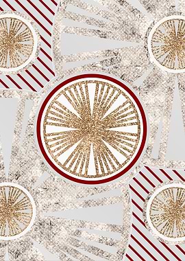 Red Silver and Gold Glyph