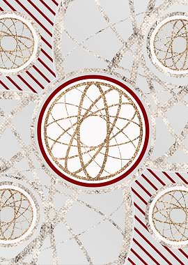 Red Gold and White Glyph