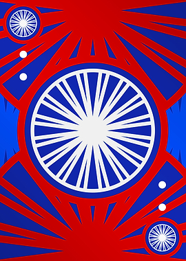 Red White and Blue Glyph