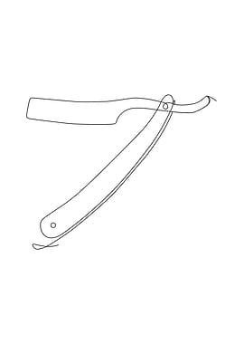 straight razor line art