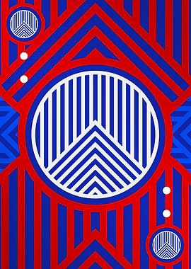 Red White and Blue Glyph