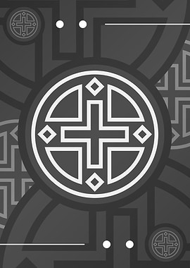 Steel Gray Geometric Glyph