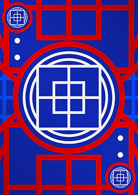 Red White and Blue Glyph