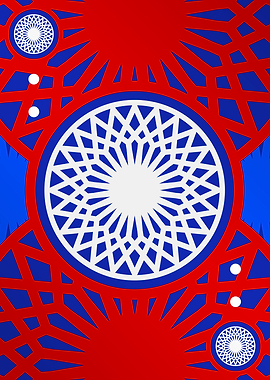 Red White and Blue Glyph