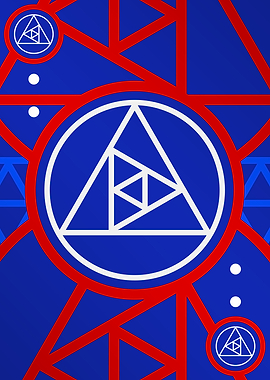 Red White and Blue Glyph