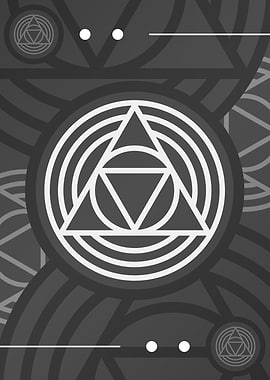 Steel Gray Geometric Glyph