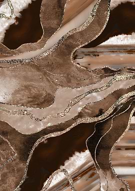 Brown Marble Agate Gold 1