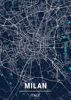 Milan City Map Italy