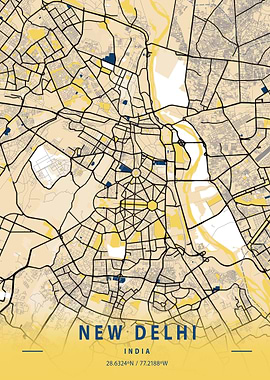 New Delhi City Map India
