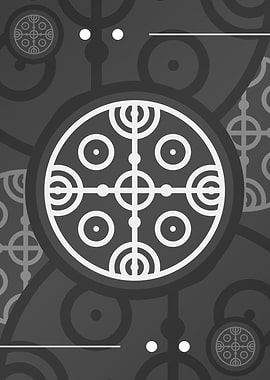 Steel Gray Geometric Glyph