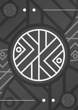 Steel Gray Geometric Glyph