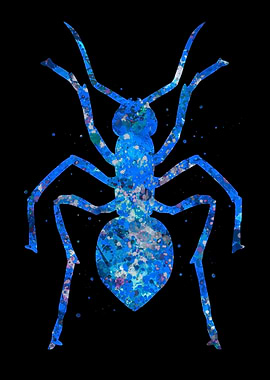 Ant blue abstract