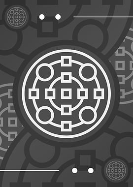 Steel Gray Geometric Glyph