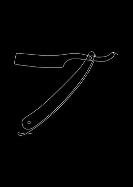 straight razor line art