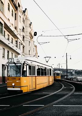 Yellow and White Tram