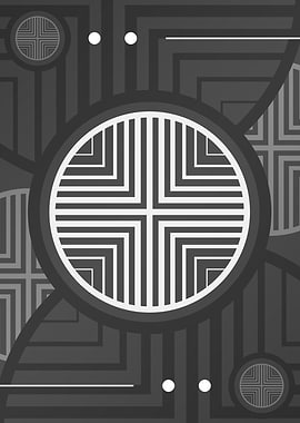 Steel Gray Geometric Glyph