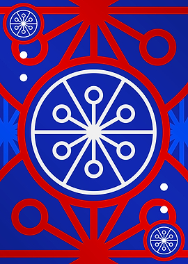 Red White and Blue Glyph