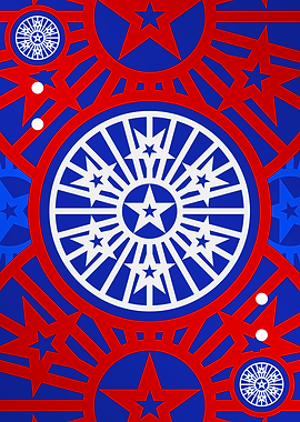 Red White and Blue Glyph