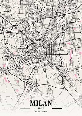 Milan City Map Italy