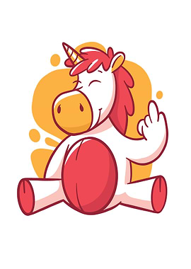 Unicorn cute flip off
