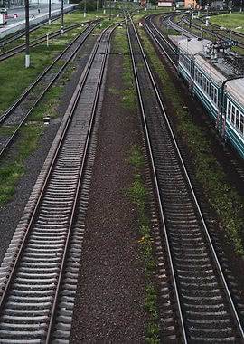 Train on Rail Tracks
