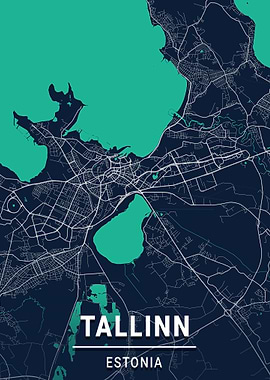 Tallinn City Map Estonia