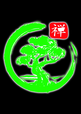 Bonsai glow in green