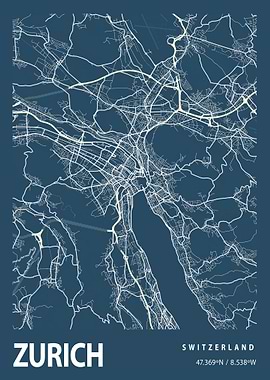 Zurich Map Switzerland