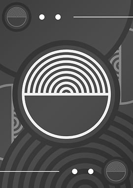 Steel Gray Geometric Glyph