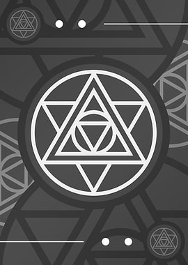 Steel Gray Geometric Glyph