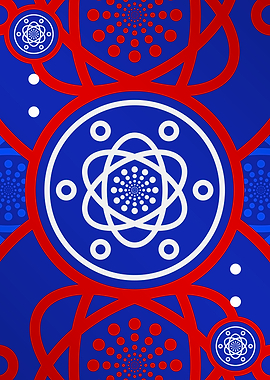 Red White and Blue Glyph