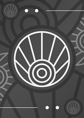 Steel Gray Geometric Glyph