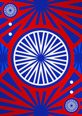 Red White and Blue Glyph
