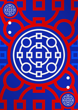 Red White and Blue Glyph