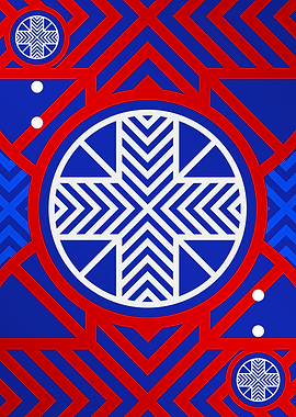Red White and Blue Glyph