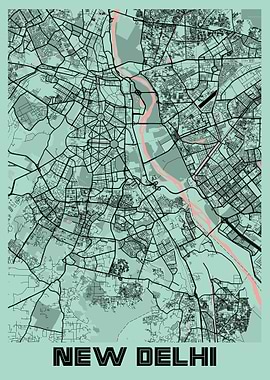 New Delhi City Map India