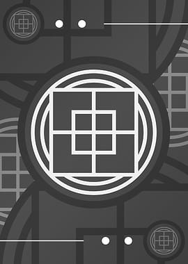 Steel Gray Geometric Glyph