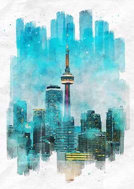 CN Tower Watercolor