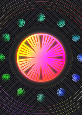 Neon Geometric Glyph Sign