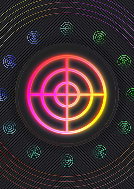 Neon Geometric Glyph Sign