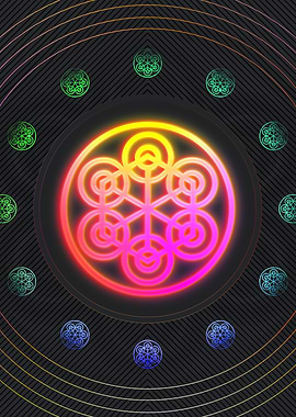 Neon Geometric Glyph Sign