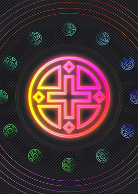 Neon Geometric Glyph Rune